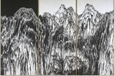 马来西亚画家杨子宽《黑色是新的白色》，为许瑞强收藏展品之一。（许瑞强提供）