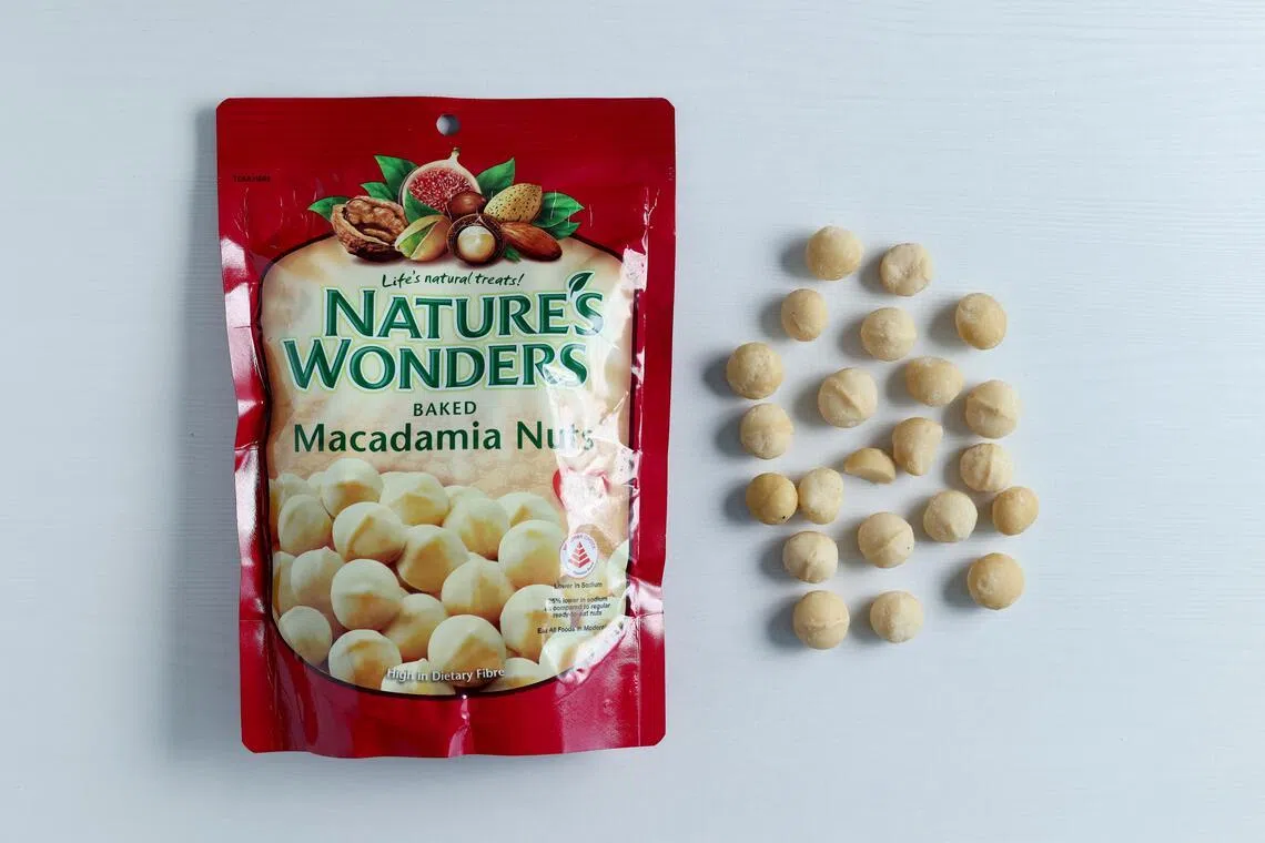 夏威夷果的功效包括预防骨质疏松、血栓等。（龙国雄摄）