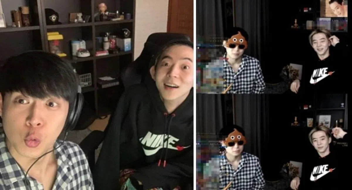 朴有天（左）去年在涉毒缓刑期间首次开直播为弟弟庆生。（互联网）