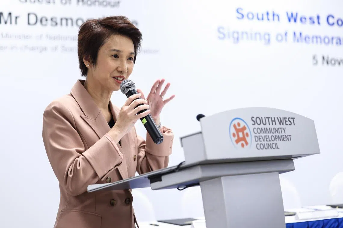 担任西南区市长的贸工部兼文化、社区及青年部高级政务部长刘燕玲说，基层与学府合作，可以激发出更好的点子，改善社区生活。（白艳琳摄）