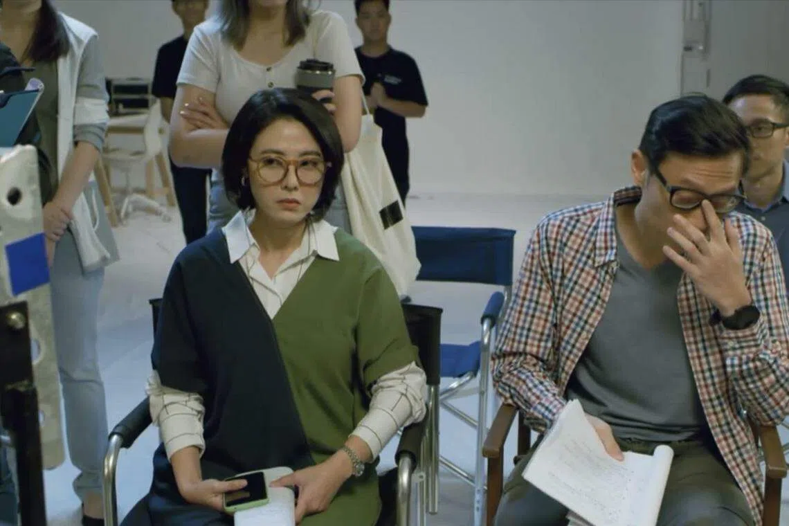 剧中的许美珍不满意金在勋的演技。（截图自剧集画面）