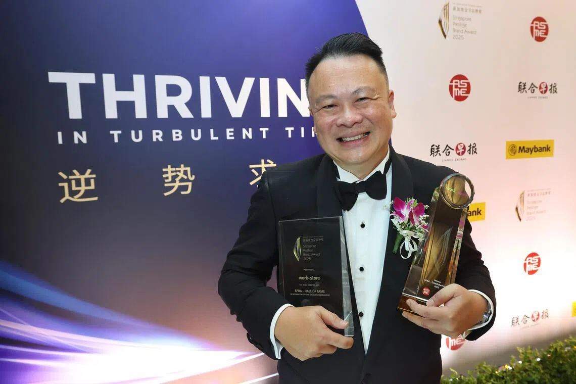 成立于2015年的贤能集团自助式仓储公司Work+Store，连续第三年获颁新加坡金字品牌奖—成名品牌，登上象征最高成就的荣誉榜（Hall of Fame）。（唐家鸿摄）