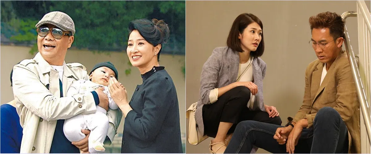 欧阳震华（左图左起）和关咏荷在2013年《情逆三世缘》有三生三世的宿世姻缘。谭俊彦（右图右起）和邓佩仪挂帅的2021年《换命真相》主打重生梗。（互联网）