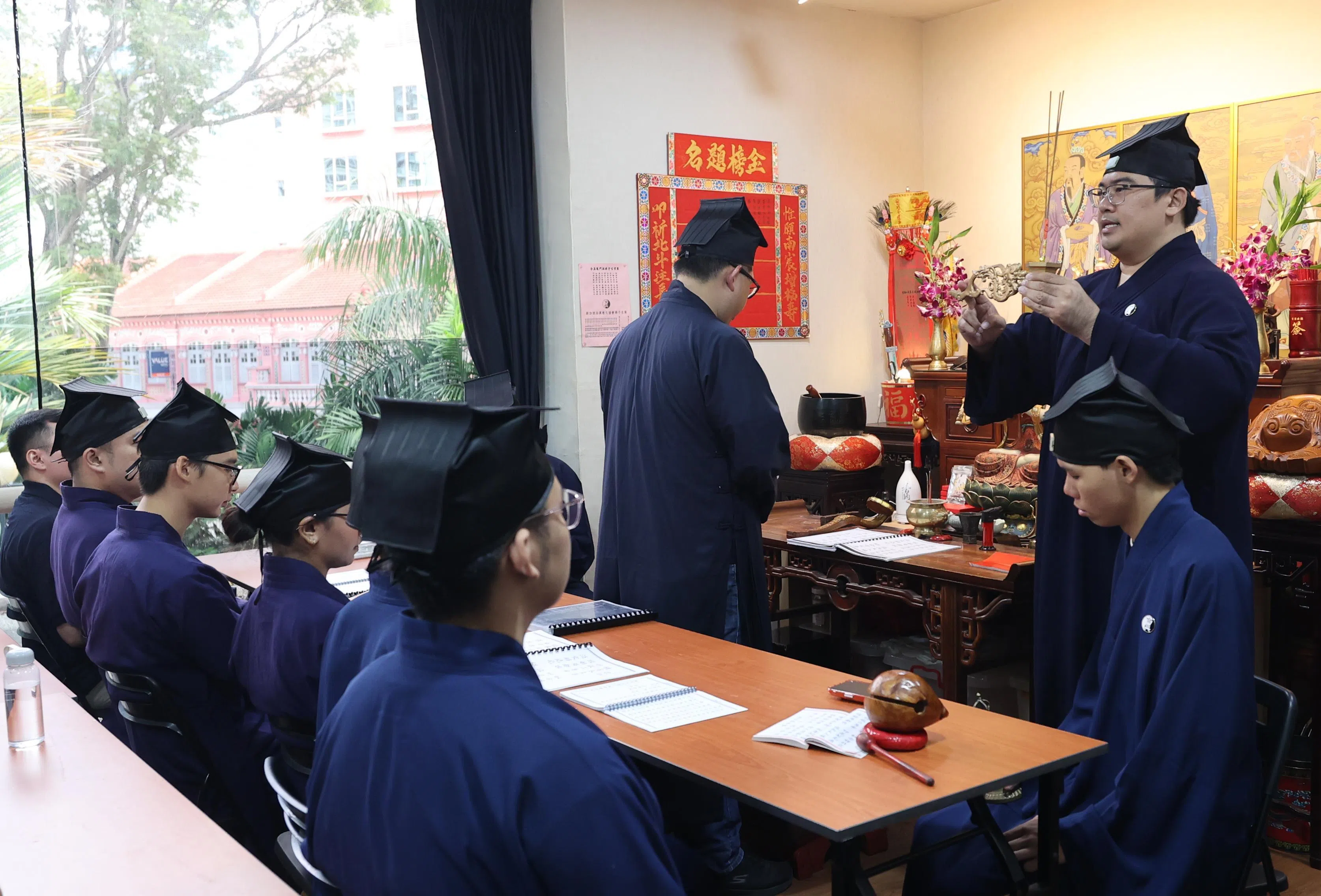 协会每个星期天都会在位于马里士他路百利购物中心（Balestier Point）的会所上课。（邬福梁摄）