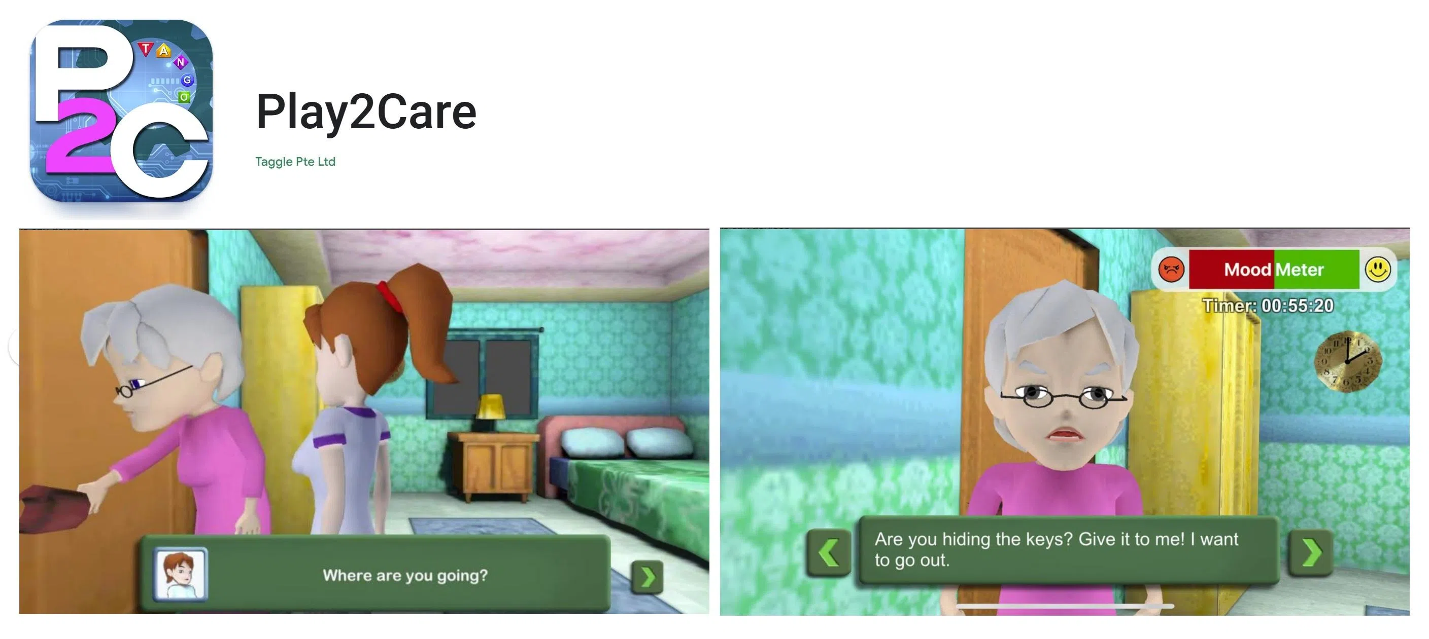 通过Play2Care app，用户可借助视频和游戏学习如何运用T.A.N.G.O.原则。（网路图片）