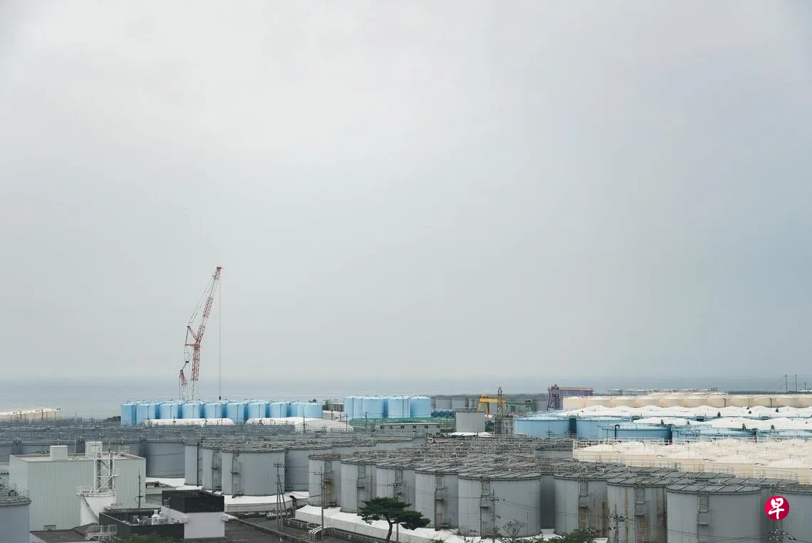 福岛第一核电站外观，图片摄于2024年6月。 （档案照片）