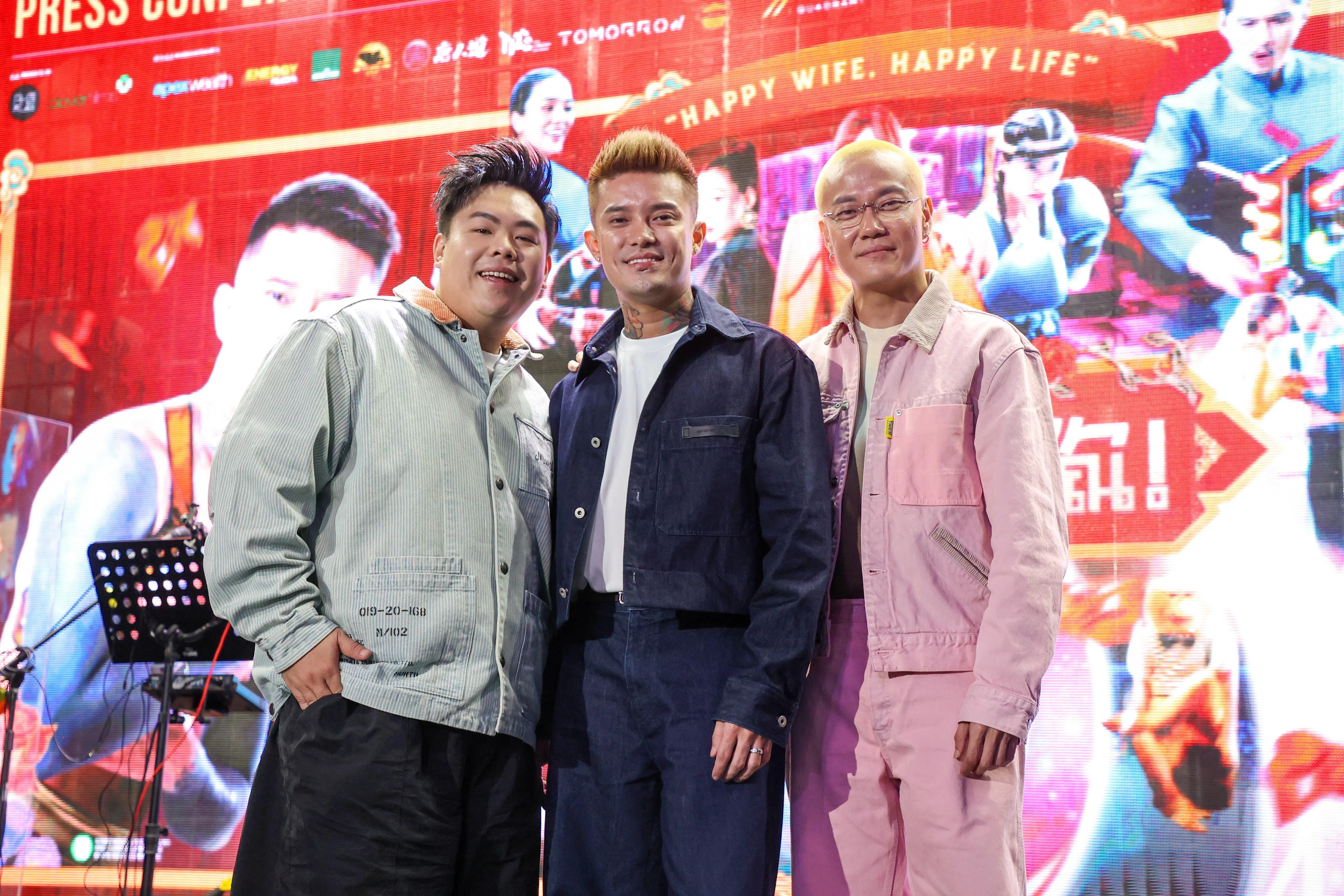 马一朵（左起）、江伟南和黄立晖的网络号召力不俗。（游甯稀摄）