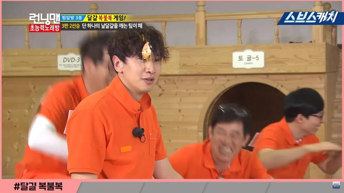 李光洙和生鸡蛋有缘。（视频截图）