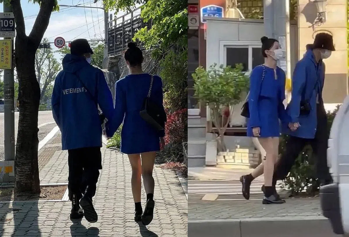 Winner姜昇润的牵手照曝光。（图/互联网）