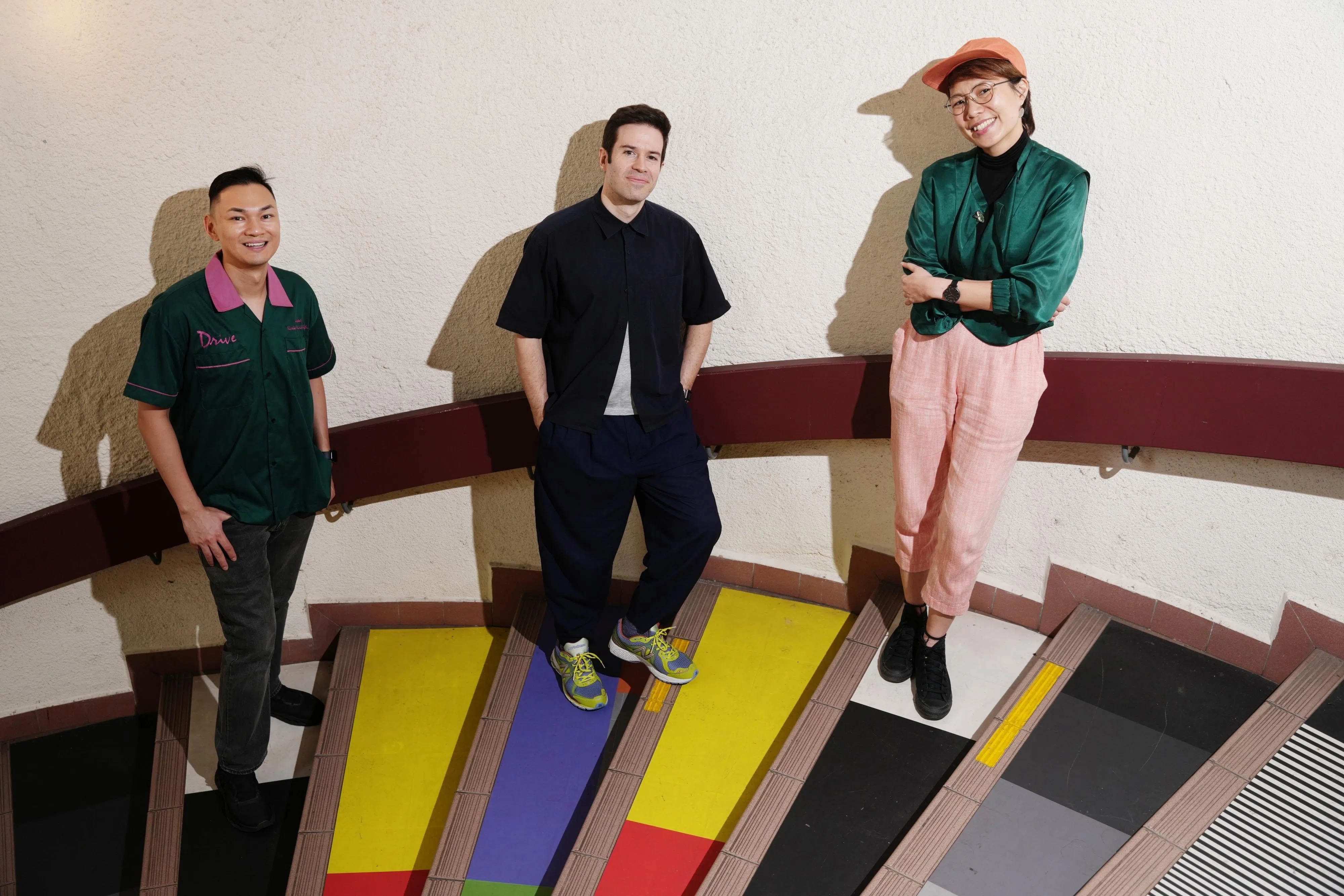 Filmhouse中坚分子陈慧娴（右起）、节目总监纳尔瓦罗和独立片商郭明昇。（谢智扬摄）