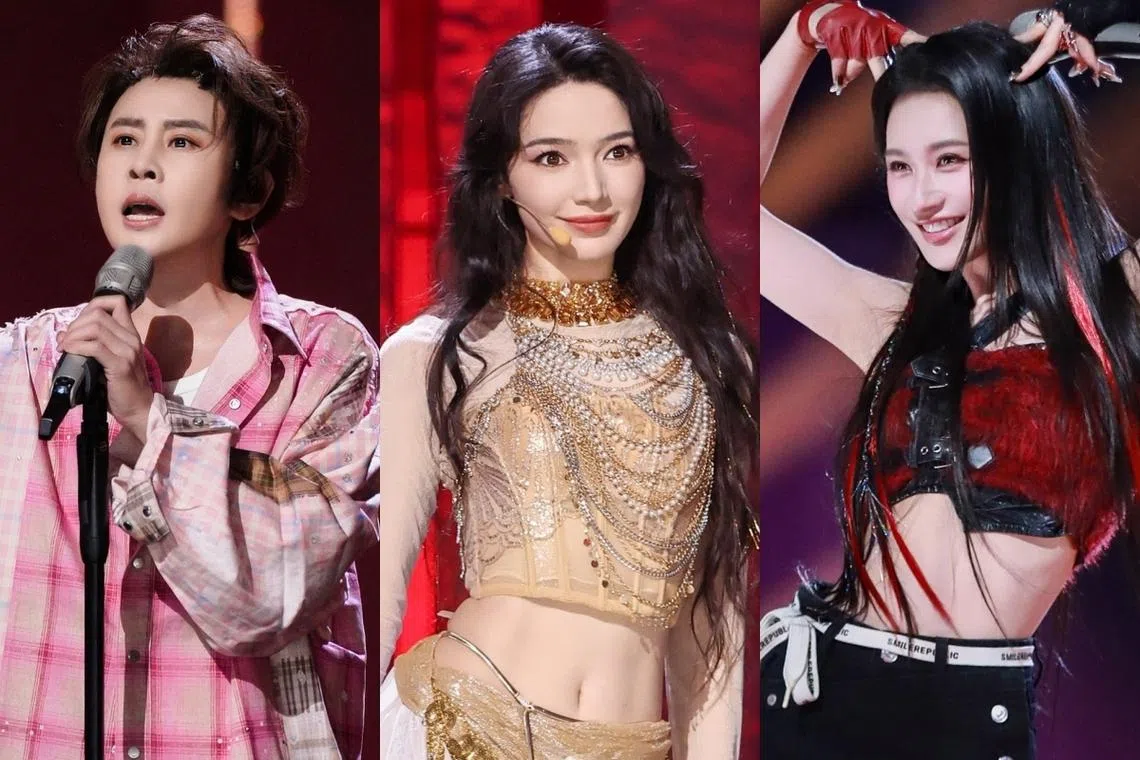 中国运动员王濛（左）跨界；演员代斯和何宣林在初舞台因为票数低而面临淘汰。（取自《乘风2026》微博）