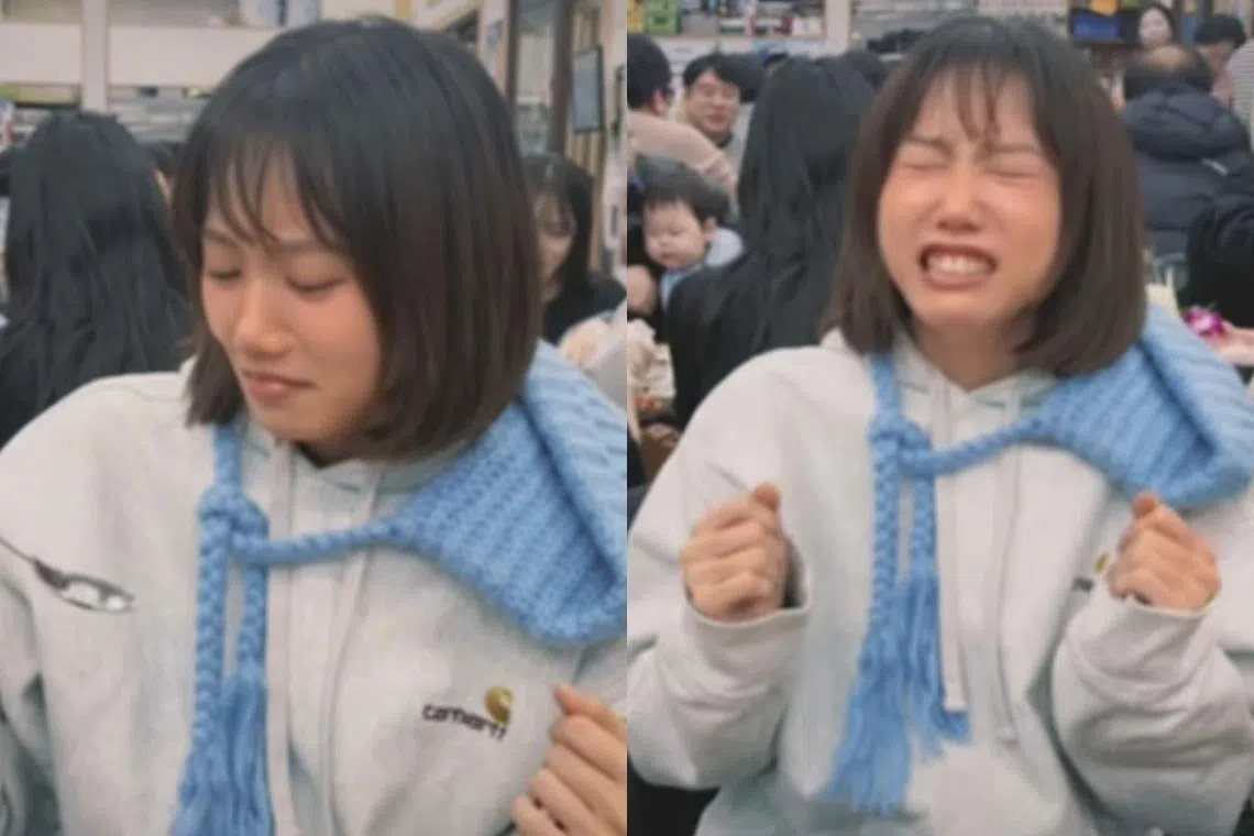 马䲰娗在韩国拍摄《浪漫的绝对值》时尝试吃活章鱼。（马䲰娗IG截图）