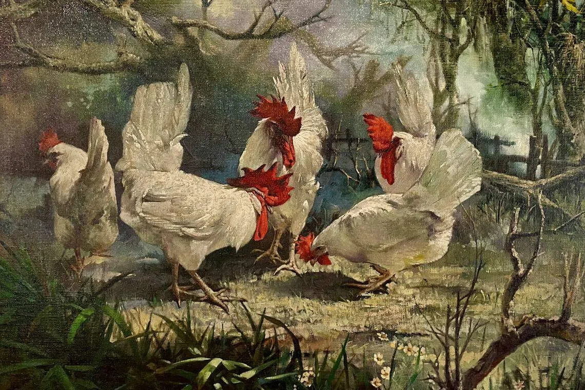 林家雄油画《浪漫晨光》在旧作基础上，于2023年完成。（名流艺术画廊提供）