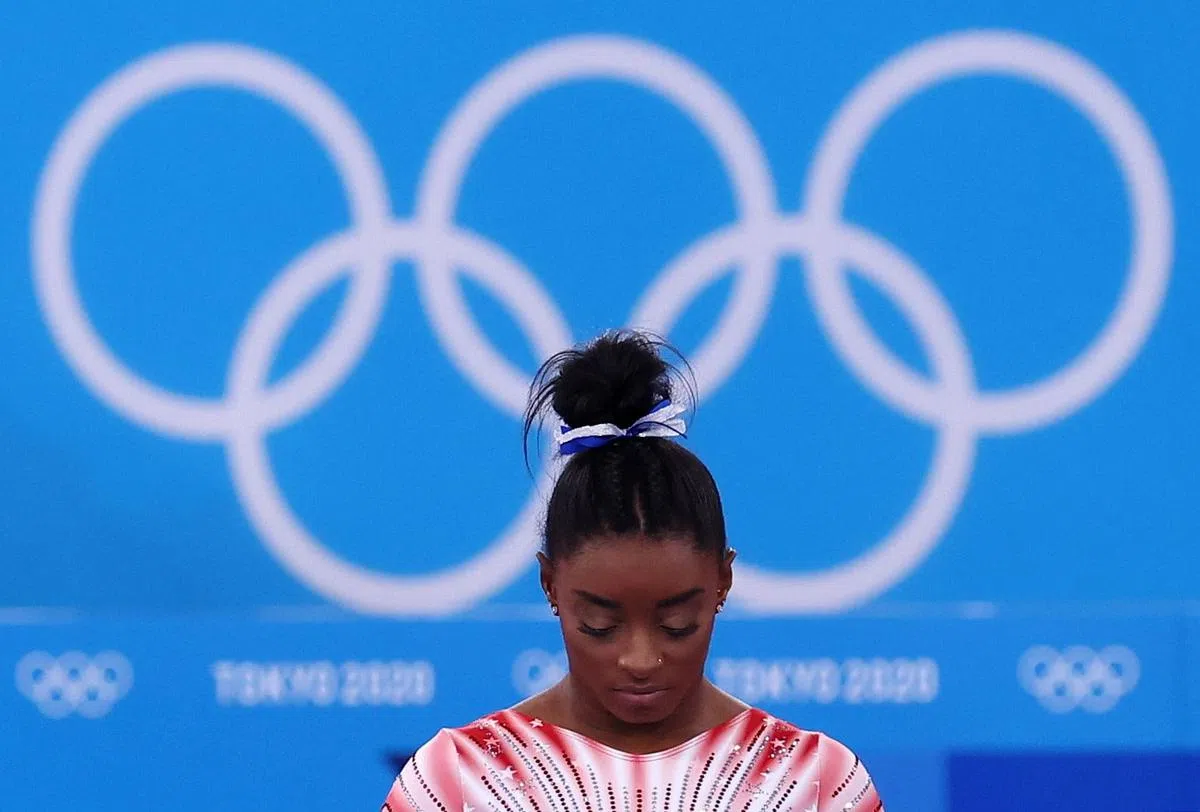 美国体操名将拜尔斯（Simone Biles）是四届奥运金牌得主。（路透社）