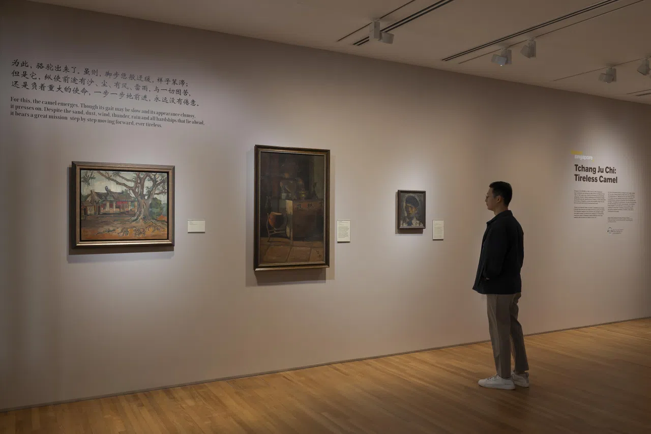 张汝器是最早将本地题材融入作品的艺术家之一，比如《莲山双林禅寺》《寺庙》。（国家美术馆提供）