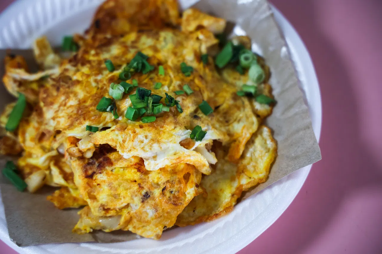 海南仔的白菜头粿，外焦内软，带有蛋香和蒜香。（关俊威摄）