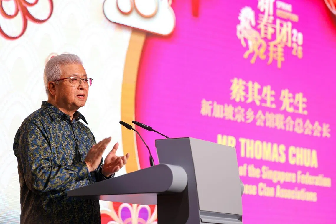 宗乡总会会长蔡其生说，人才培育是华社组织持续发展的关键。（林明顺摄）