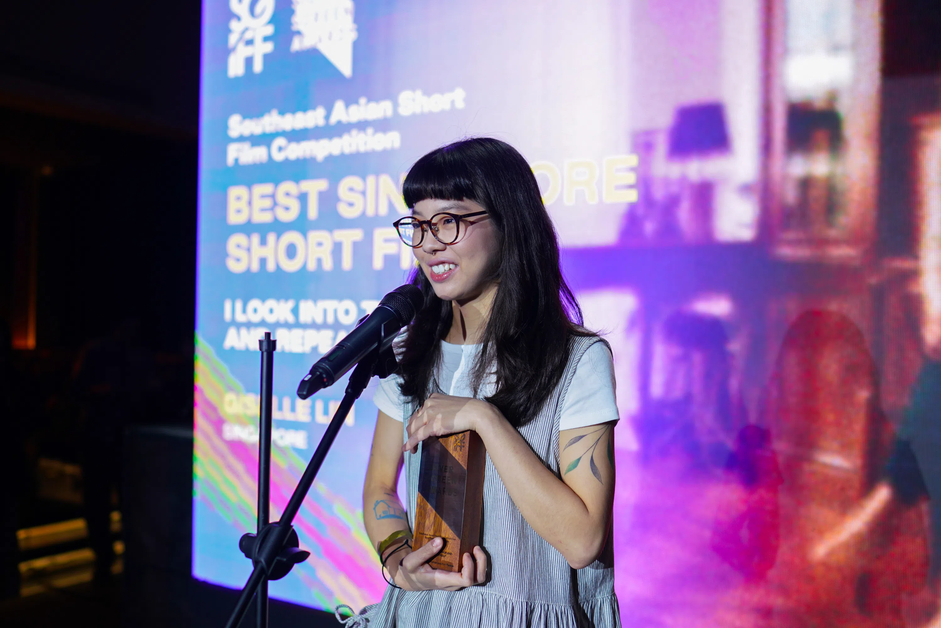 本地新锐导演林暄晴的“I Look into the Mirror and Repeat to Myself”获得东南亚短片竞赛的“最佳新加坡短片奖”。（新加坡国际电影节提供）