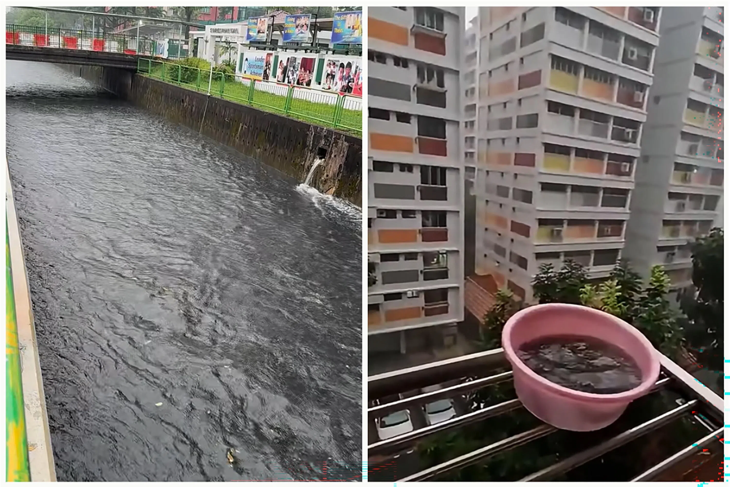 10月15日烟霾笼罩，根据居民上传到社交媒体的照片显示，大雨后收集到的雨水竟成浓黑色。（取自互联网）