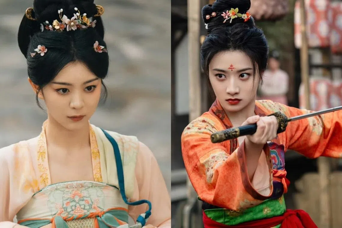 侧写师裴喜君（左）和卢凌风在剧中是情侣，江湖女侠褚樱桃（右）则与苏无名有暧昧关系。（取自剧集微博）