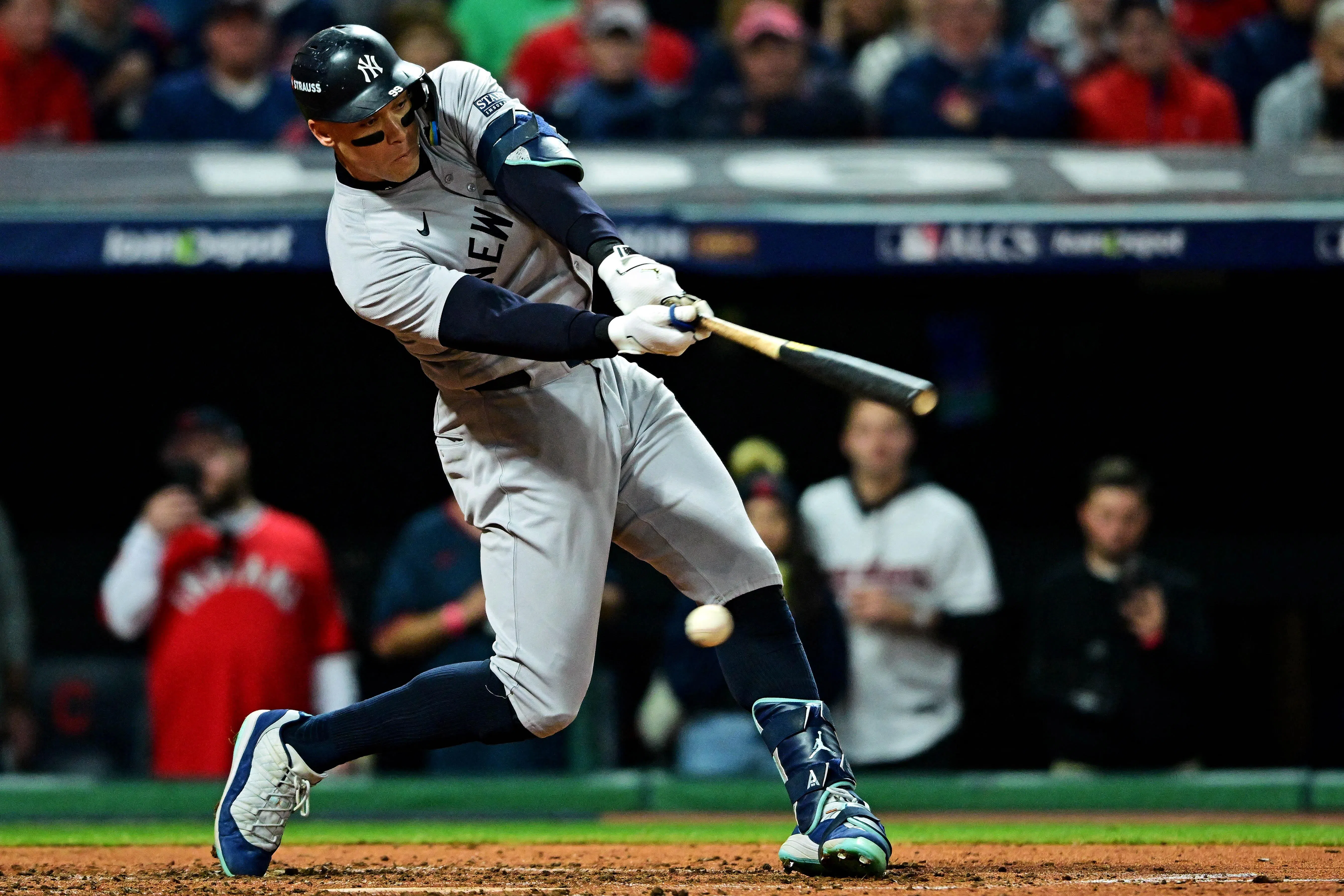 洋基球星贾奇（图）和大谷翔平在世界大赛的巅峰对决，牵动着全球棒球迷的心。（路透社）