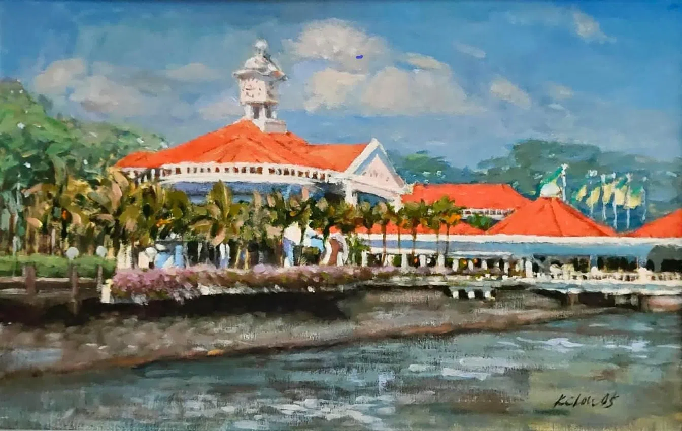 刘金桔油画《圣淘沙》。（宣和文物提供）