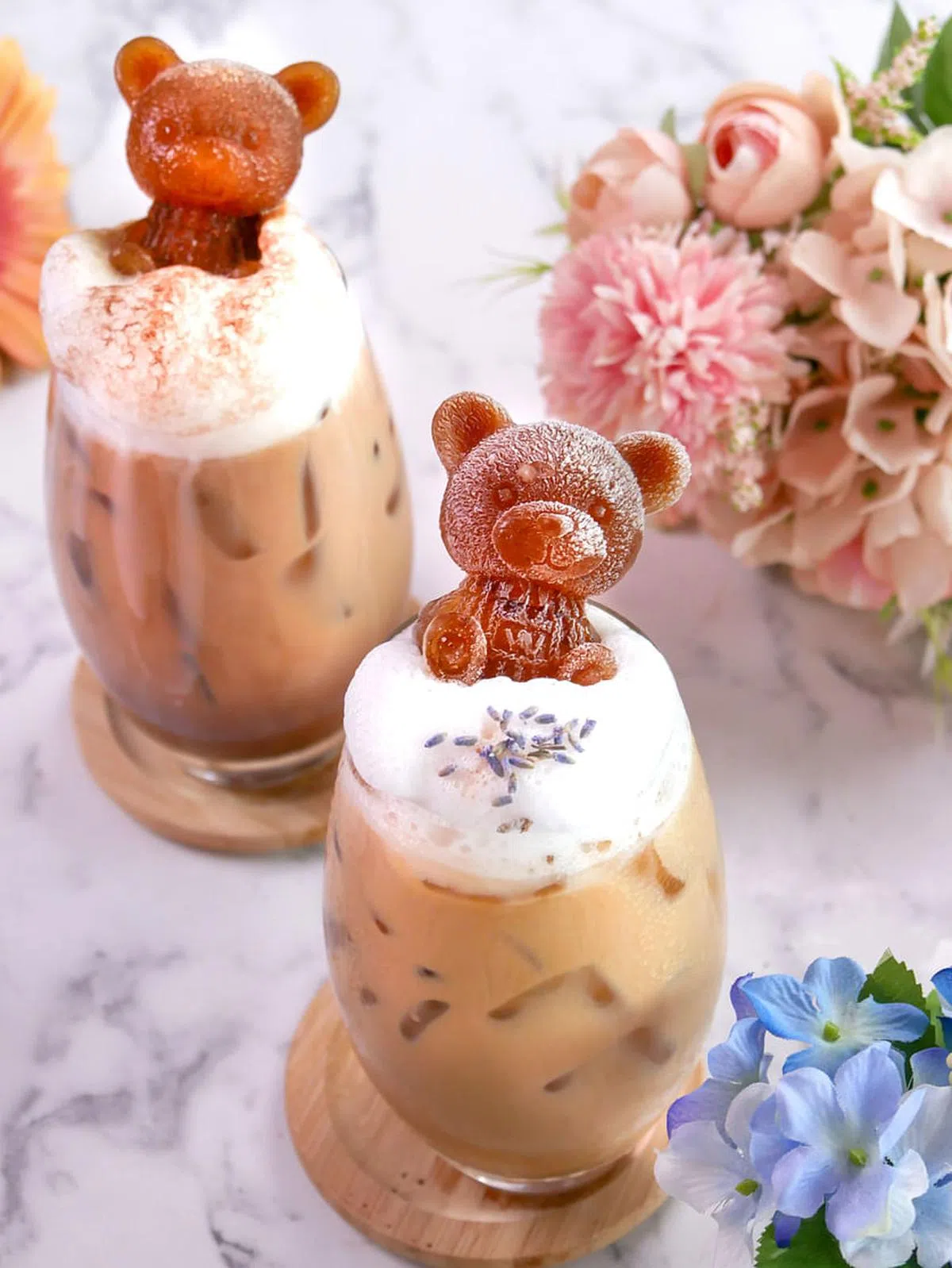 Knock Knock Cafe可爱的小熊拿铁。（咖啡馆提供照片）