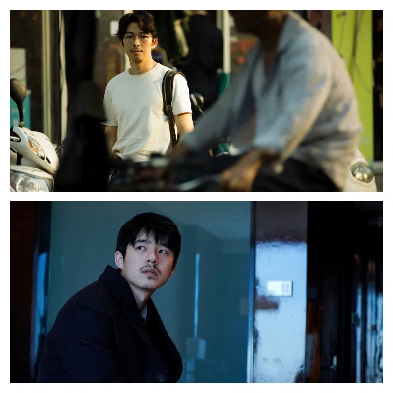 章宇（上图）上《鹦鹉杀》里留着小胡子，刘昊然在《燃冬》中也是小胡子。（邵氏、嘉华院线提供）