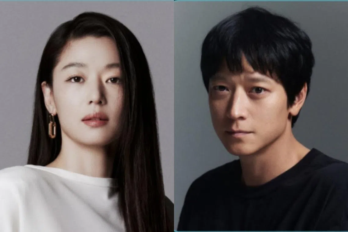 神级合作！全智贤（左）首次搭档姜栋元主演间谍剧《暴风圈》。（迪士尼提供 ）