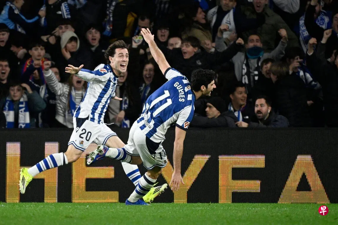 西甲不敌10人作战皇社巴塞各赛事11连胜战绩告终| 联合早报