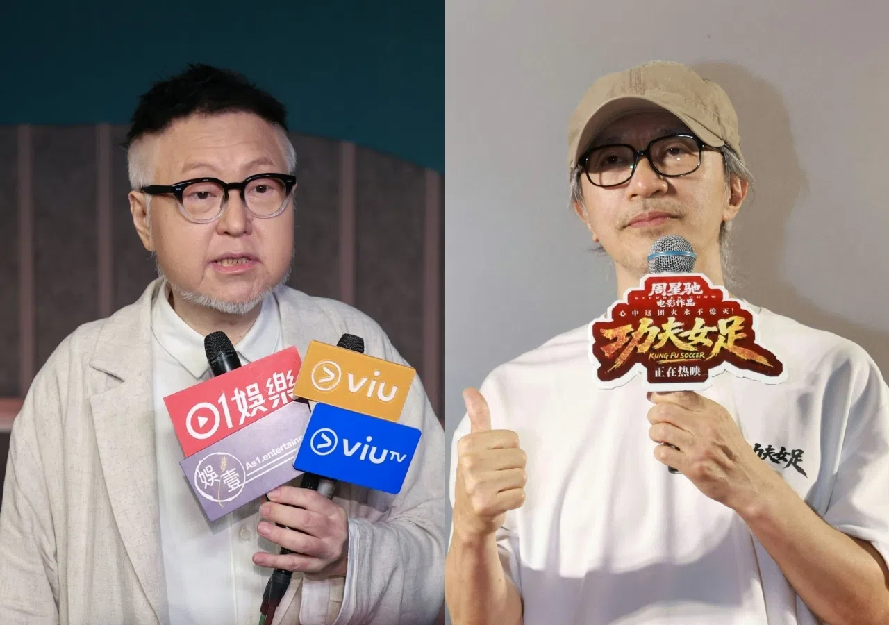 香港电影人谷德昭（左图）赞周星驰（右图）新片《功夫女足》保有童真。（互联网）