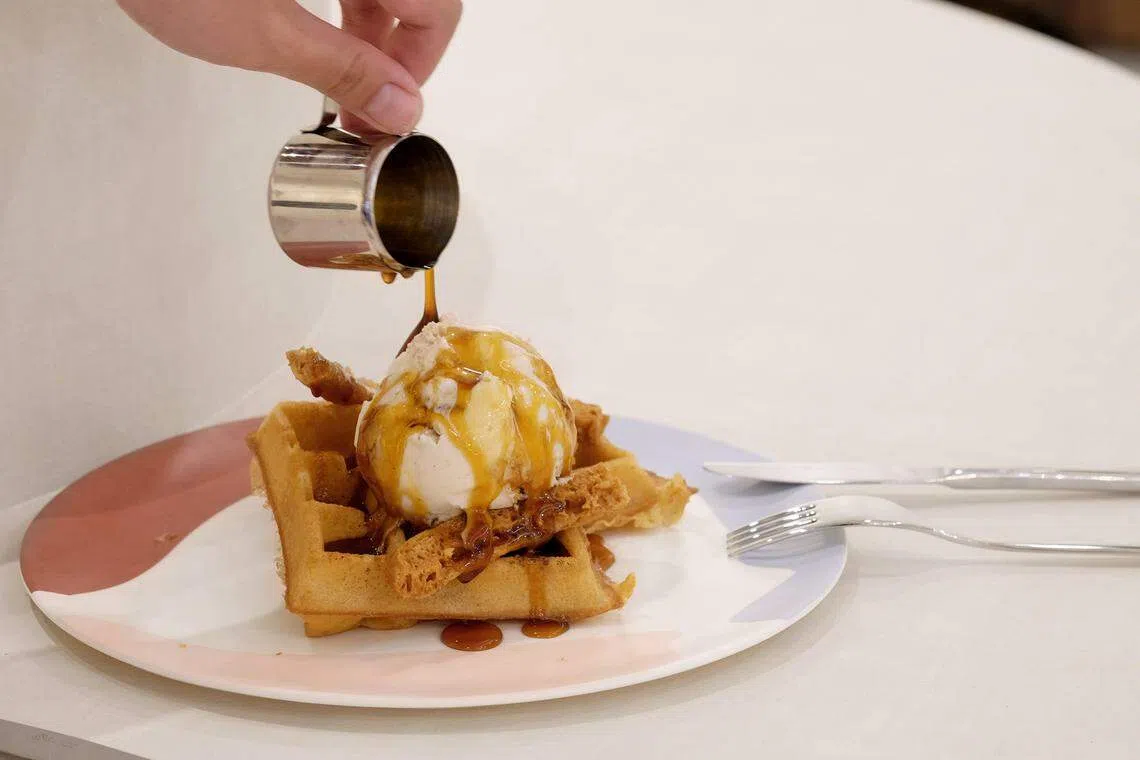 Tom’s Palette雪糕可选择搭格子松饼。（品牌提供）