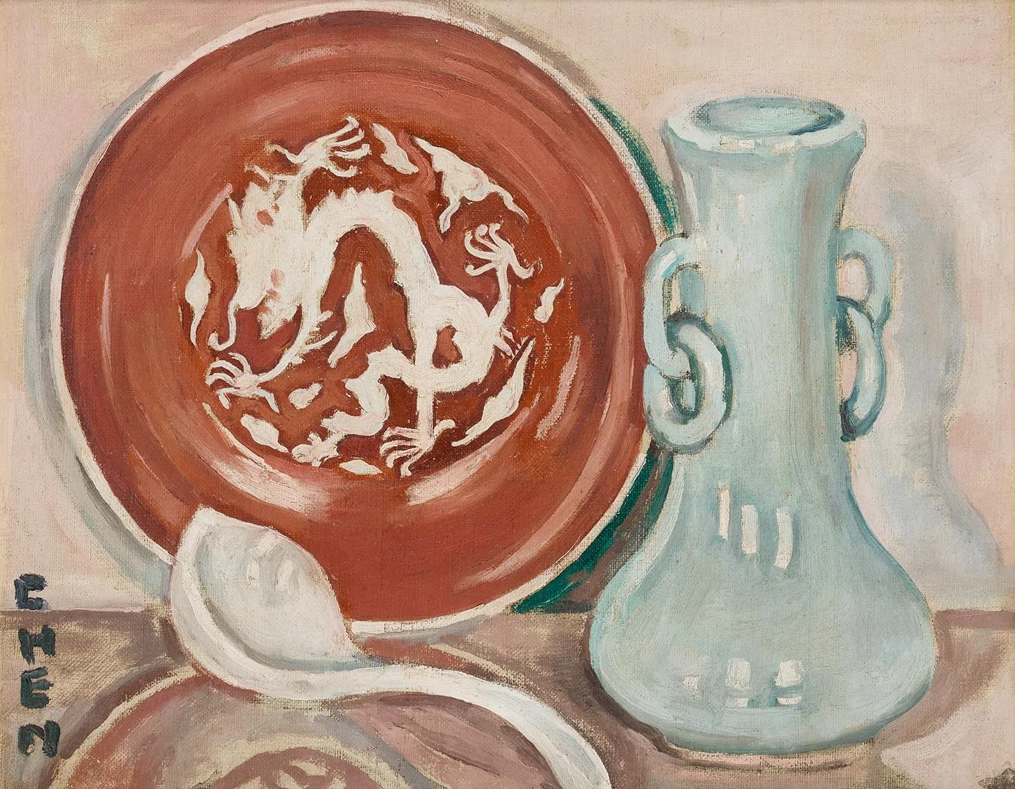 张荔英油画《龙盘》（作于1940–1949）。（新加坡国家美术馆提供）