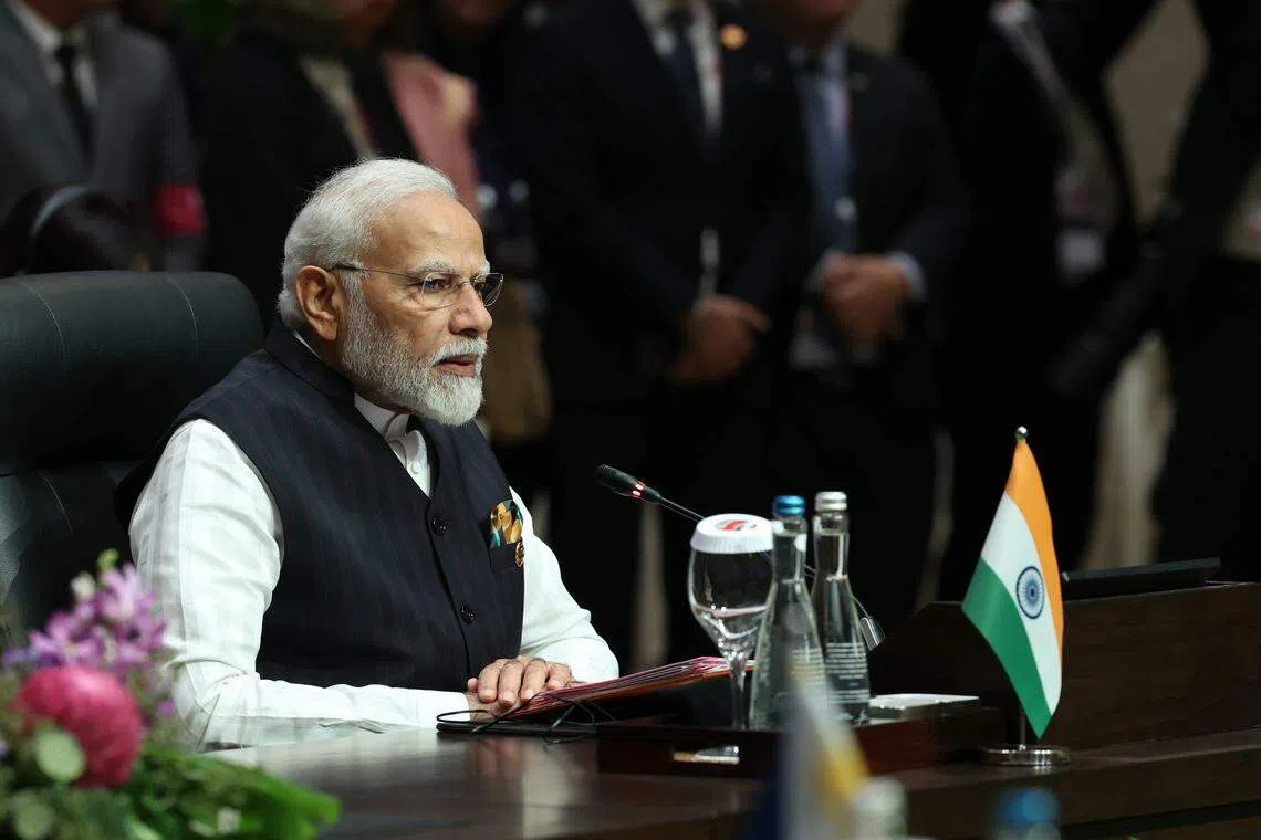 印度总理莫迪重申，印度全力支持亚细安核心地位和《亚细安印太展望》。（通讯及新闻部提供）