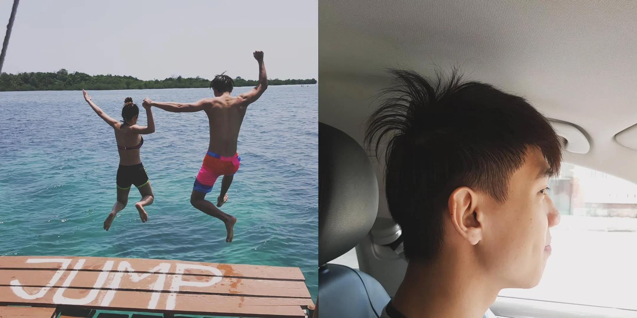 张奕恺晒出和洪凌跳水的背影照，以自己的经历鼓励追梦者。（取自张奕恺IG）