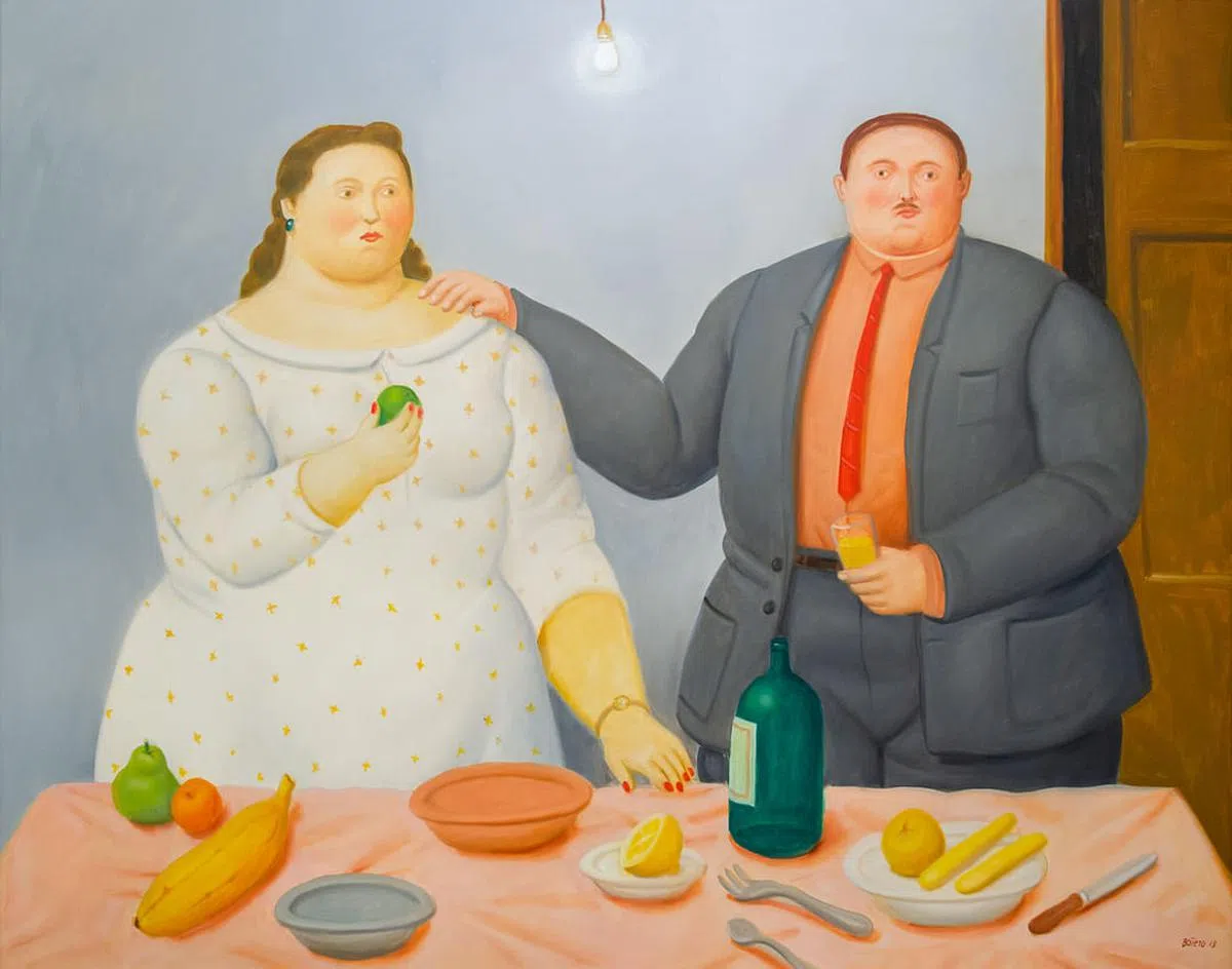 博特罗油画《伴侣静物画》（2013）。（图片由画廊提供）