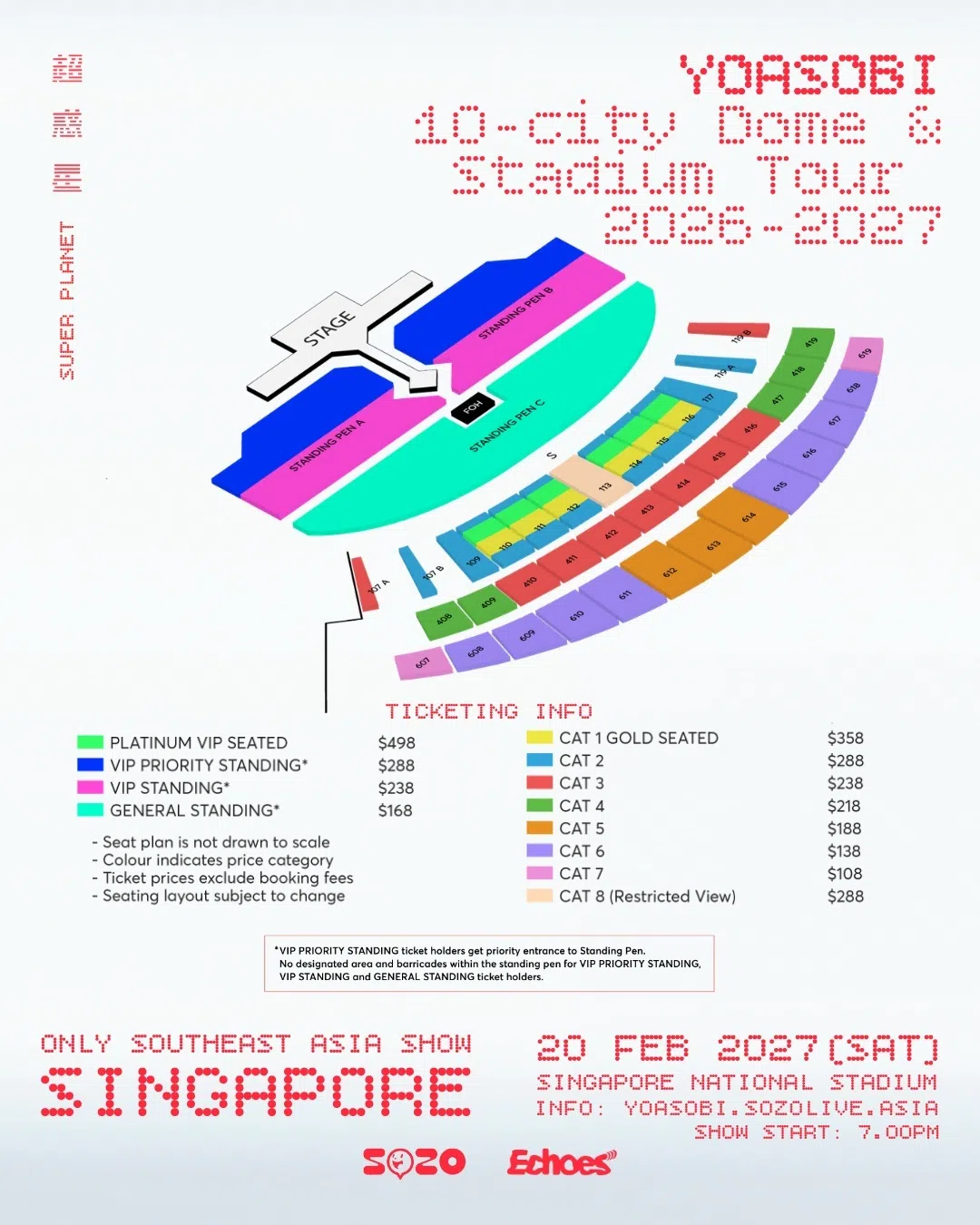 Yoasobi的新加坡巡演最高票价堪比BigBang票价。（SOZO提供）