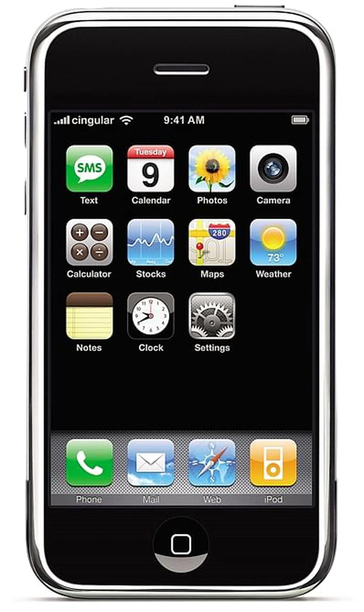 第一代iPhone在2007年推出，很快成为苹果公司最火的产品。（图/互联网）