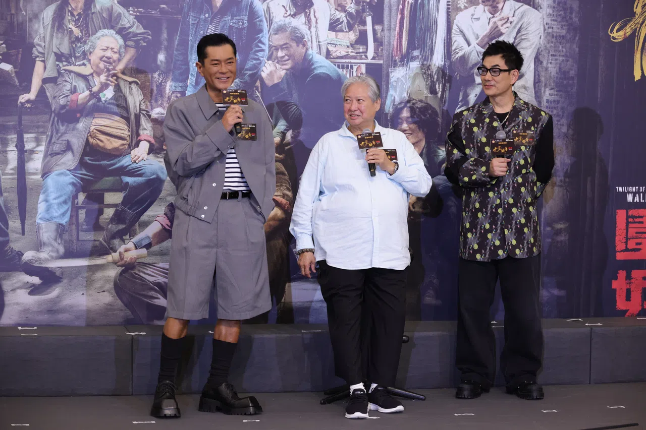 古天乐（左起）、洪金宝和任贤齐在《九龙城寨之围城》中非常“能打”。（邵氏机构提供）