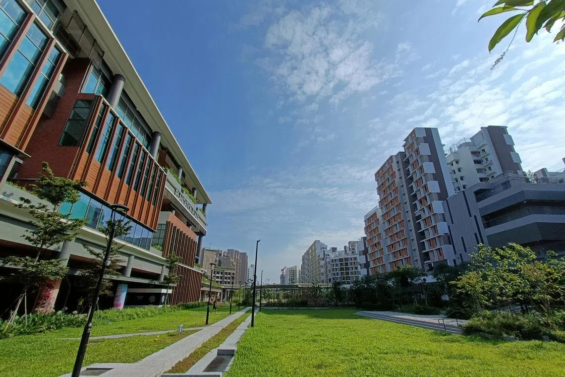 占地700公顷的登加新镇，是我国第24个卫星镇，也是建屋局继榜鹅之后，时隔约20年再度开发的新镇，可建造约4万2000个住宅单位。左边是去年6月启用的田园广场。（温伟中摄）