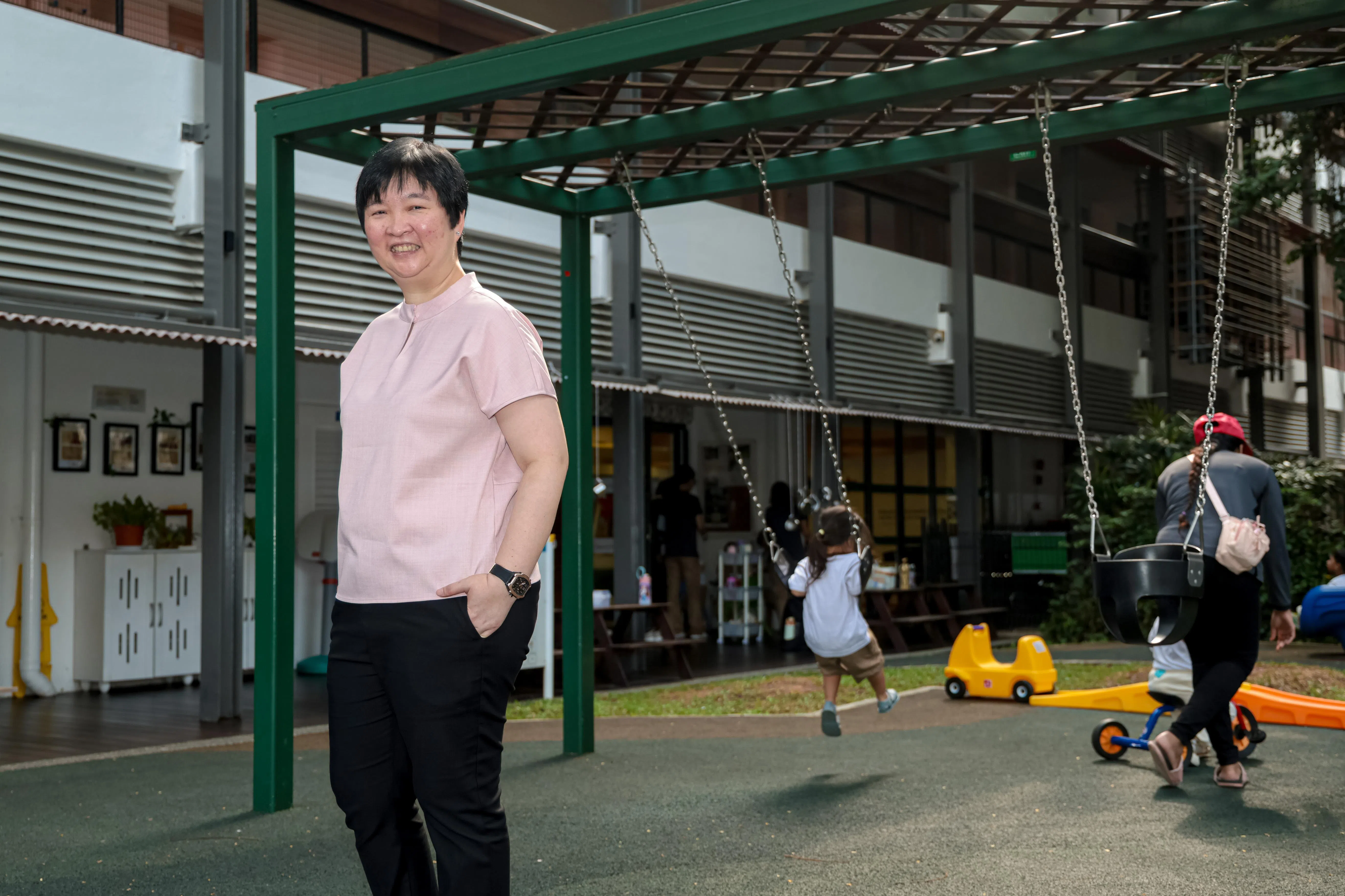 AWWA残障与包容部主任黄俐俐指出，看到孩子乐意帮助有需要的同学，教师都感到无比欣慰。（李冠卫摄）