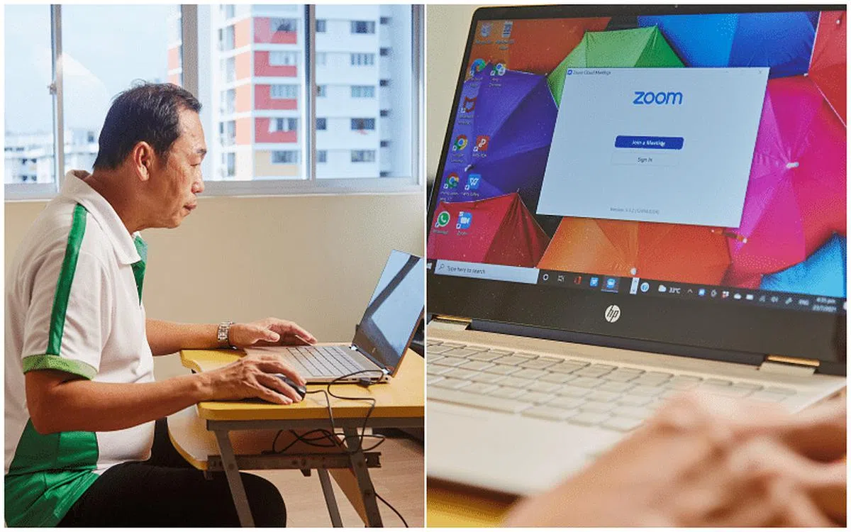 洪振顺学用视频会议后，疫情期间能上网课，也能和朋友在网上“见面”。（图/报业控股) 