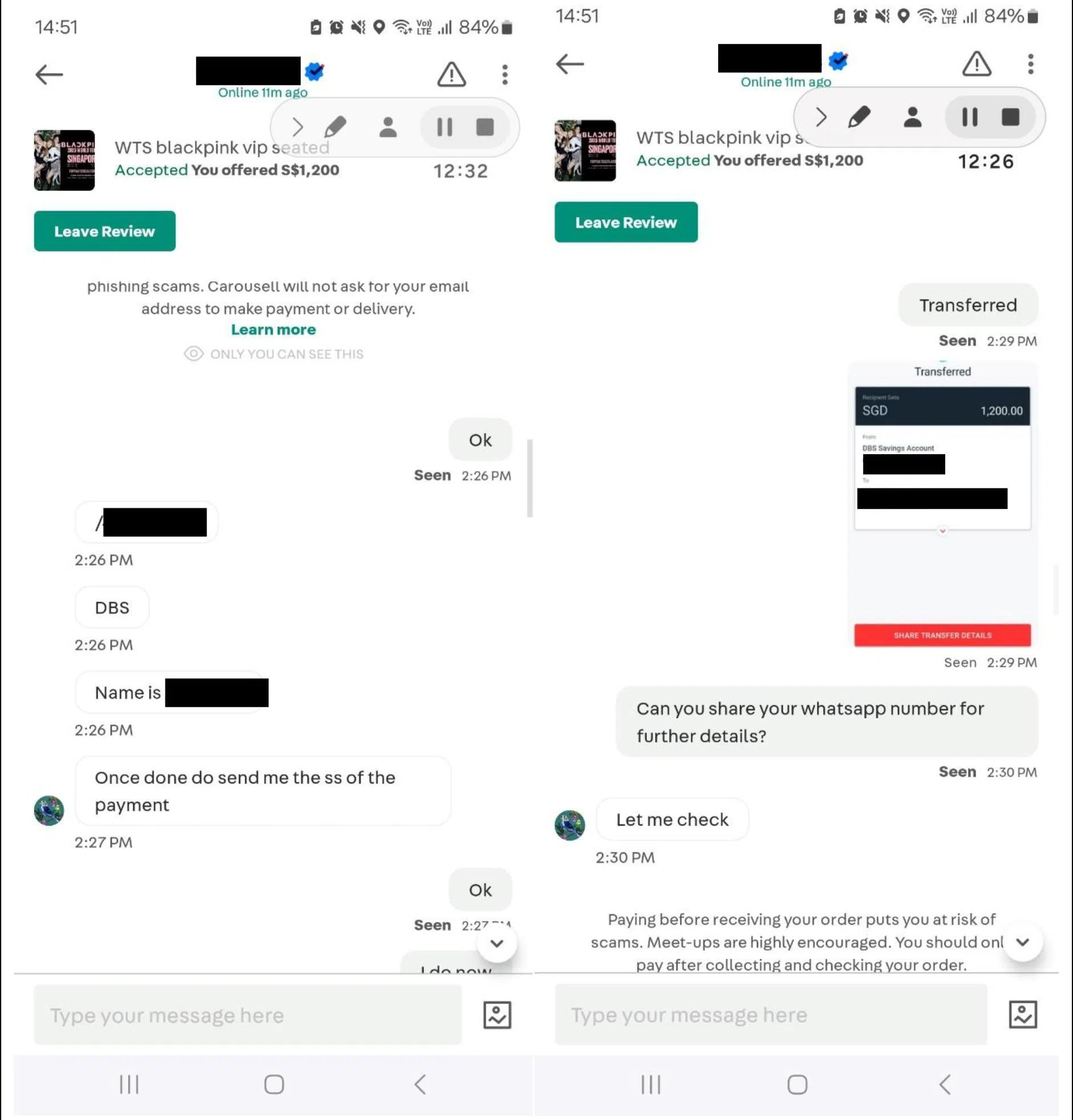 骗子会使用“门票有限”或“有销售时限”的伎俩，向受害人施压，催促他们赶紧付钱购票，并承诺在收到付款后交付门票。（新加坡警察部队提供）