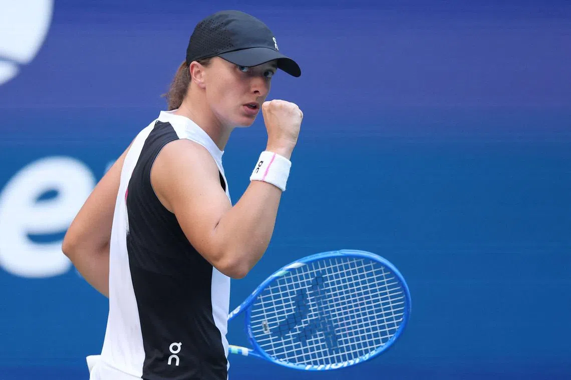 伊加是现役女球员中，最接近达成全满贯的，她还差一个澳网锦标。（法新社）