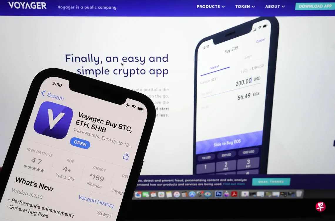 加密货币骨牌旋风击倒Voyager Digital | 联合早报