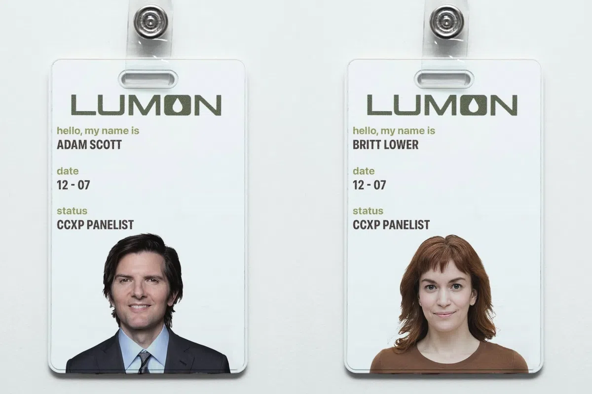 Adam Scott（左）和Britt Lower回忆在寒冷的天气户外拍摄时直呼很冷。（取自Apple TV IG）