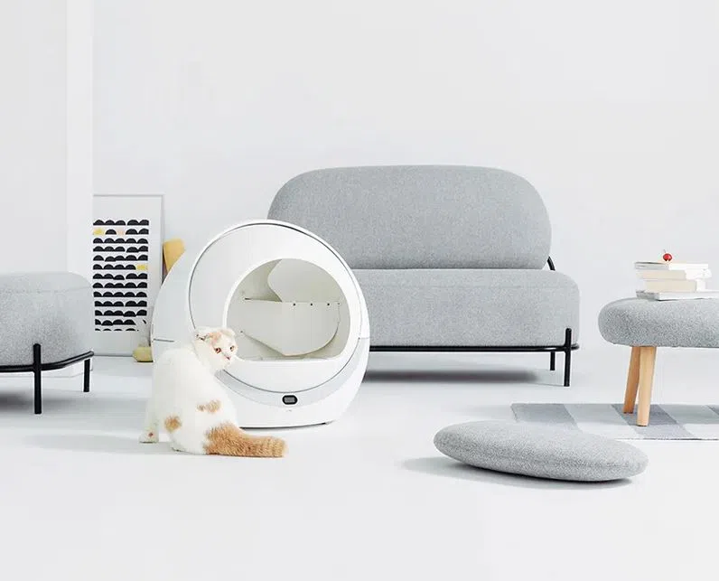 全自动智能猫砂盆可连接手机应用控制。（取自SmartPaw网站）