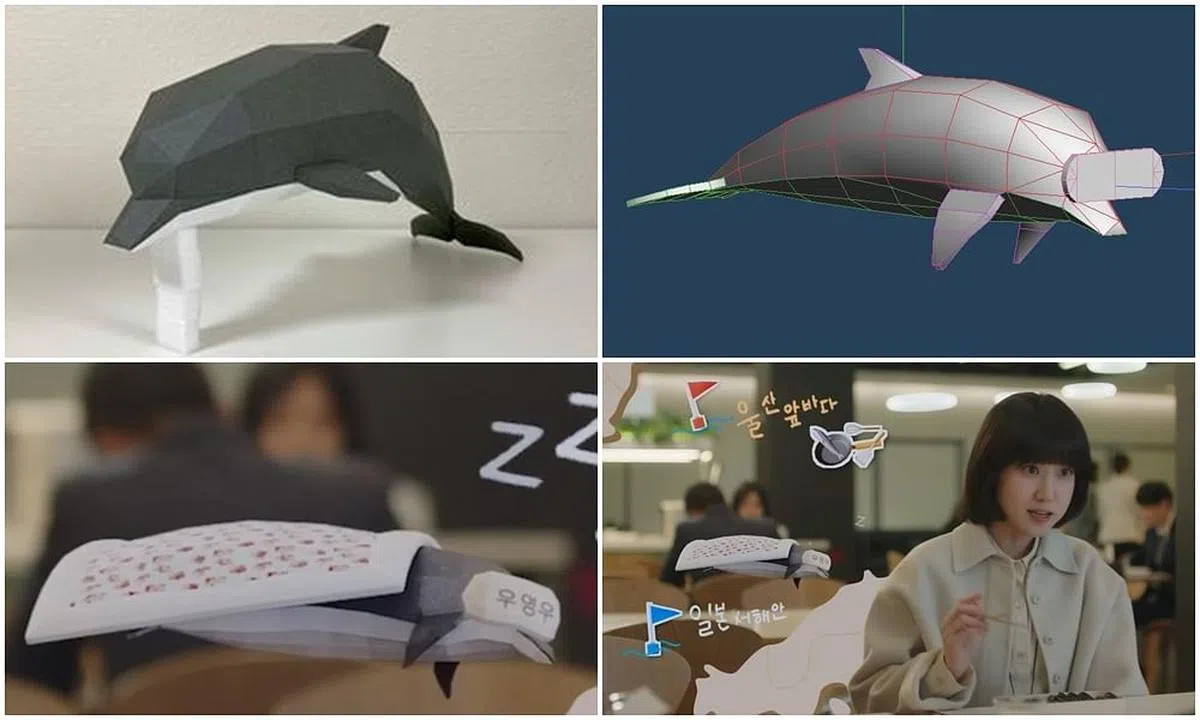 制作组找来韩国纸艺家打造出可爱的鲸鱼动画。（图/推特、互联网）