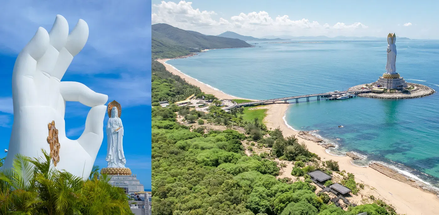 到南山文化旅游区，向南海观音祈福许愿，在园区内享用素斋。（图/三亚市旅游发展局提供）