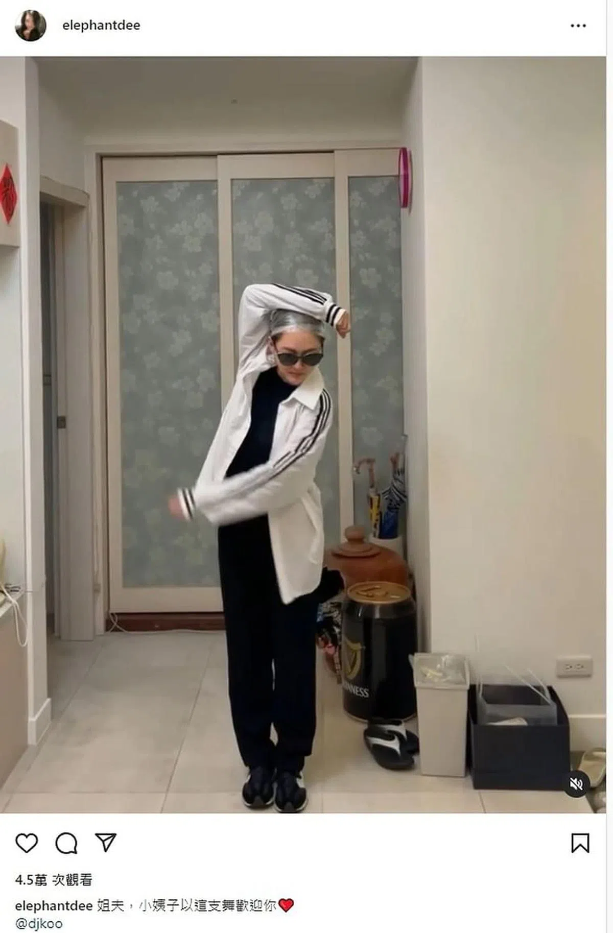 小S以舞蹈迎接姐夫出关。（互联网）